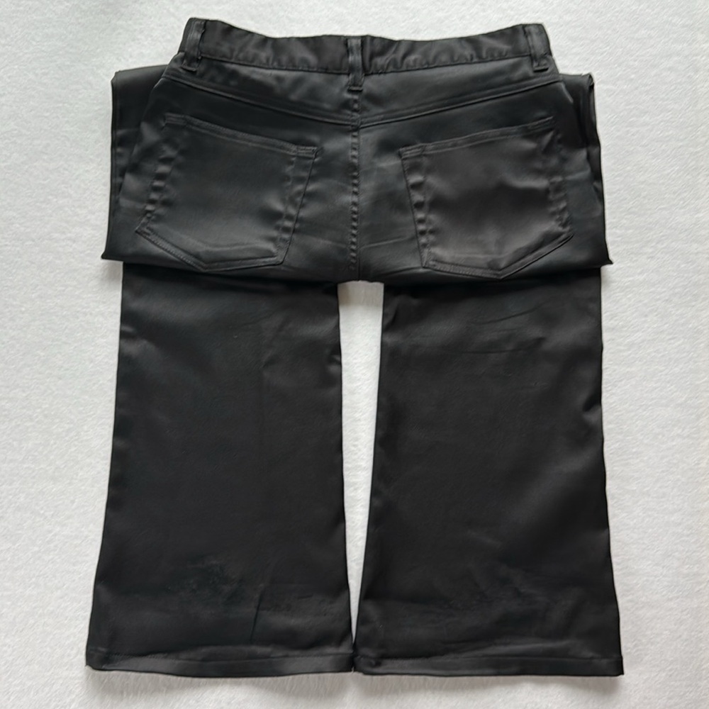 Arizona Jeans Black Satin Flare Casual Dress Party Pants Y2K Women Sz 5 - Picture 3 of 7